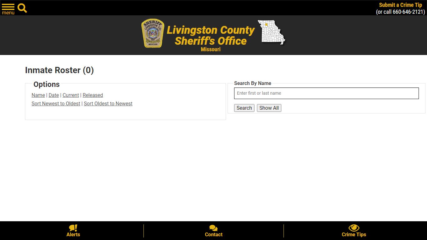 Inmate Roster - Released Inmates Booking Date Descending - Livingston ...