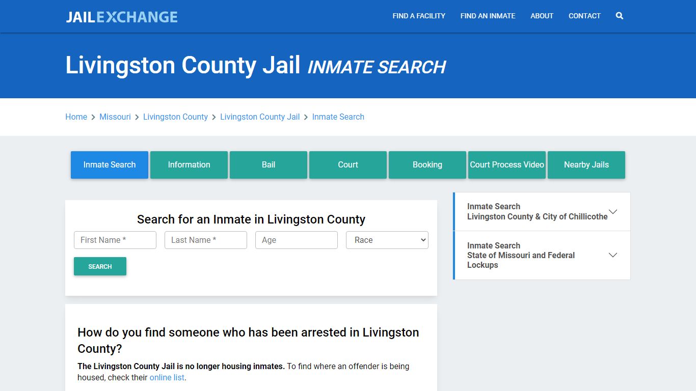 Livingston County Jail, MO Inmate Search: Roster & Mugshots