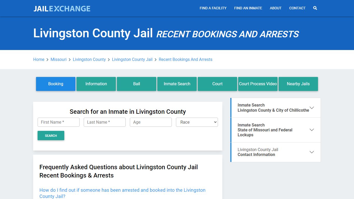 Livingston County Jail MO Recent Arrests and Bookings