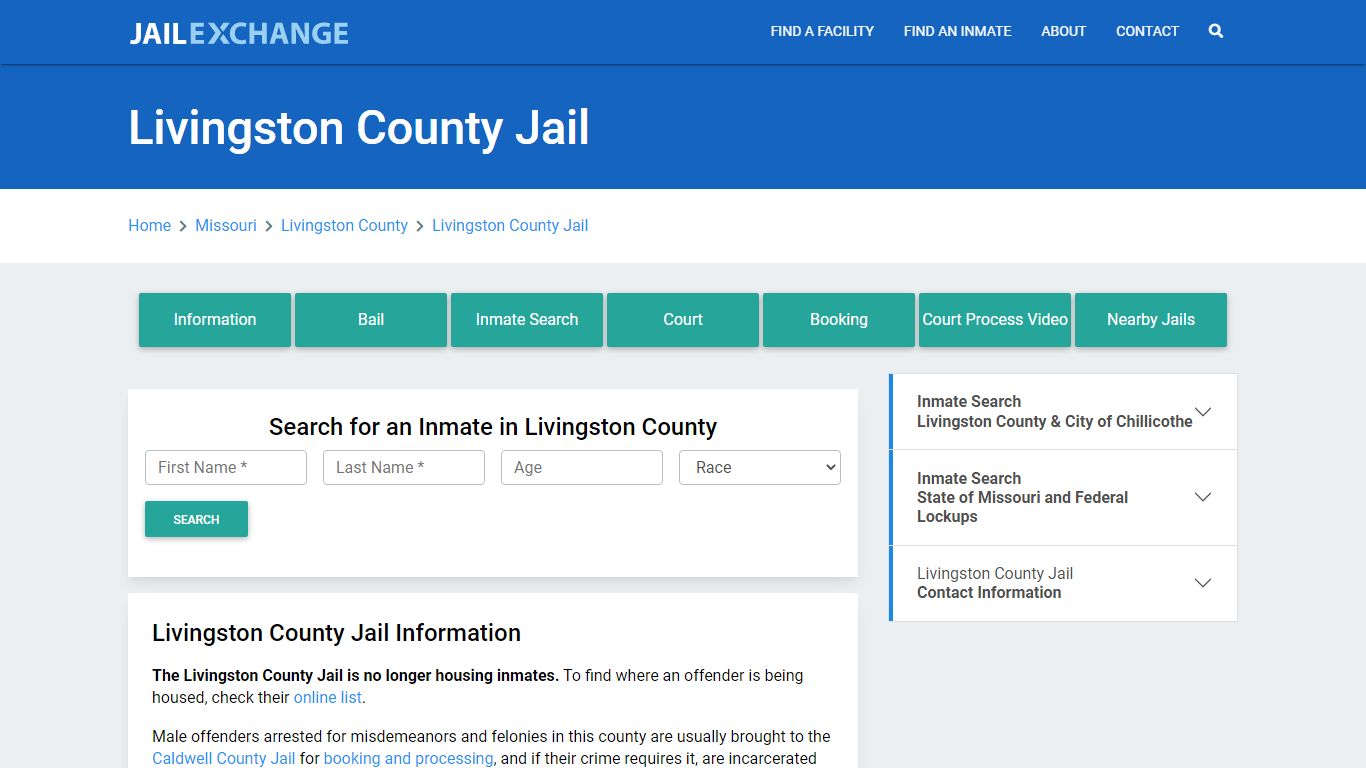 Livingston County Jail Roster Lookup, MO, Inmate Search