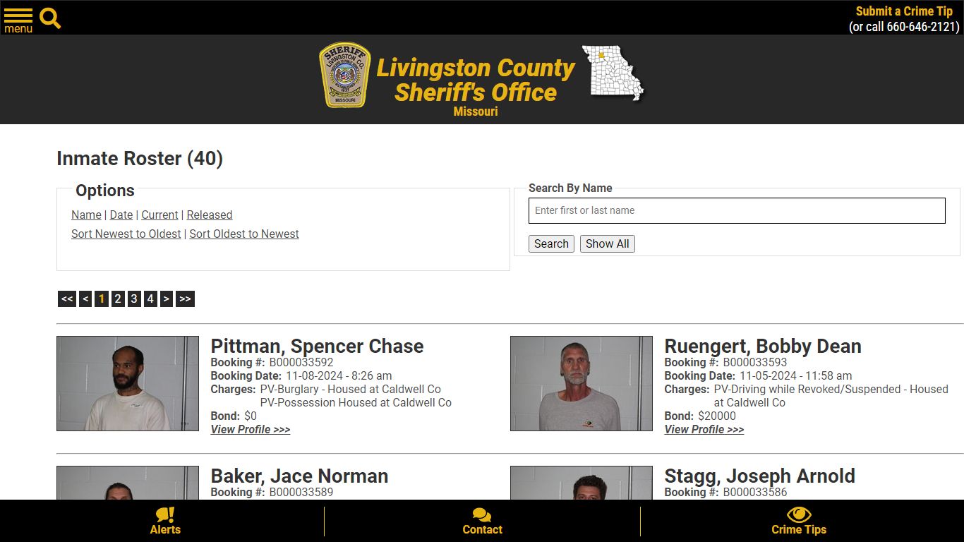 Inmate Roster - Current Inmates Booking Date Descending - Livingston ...